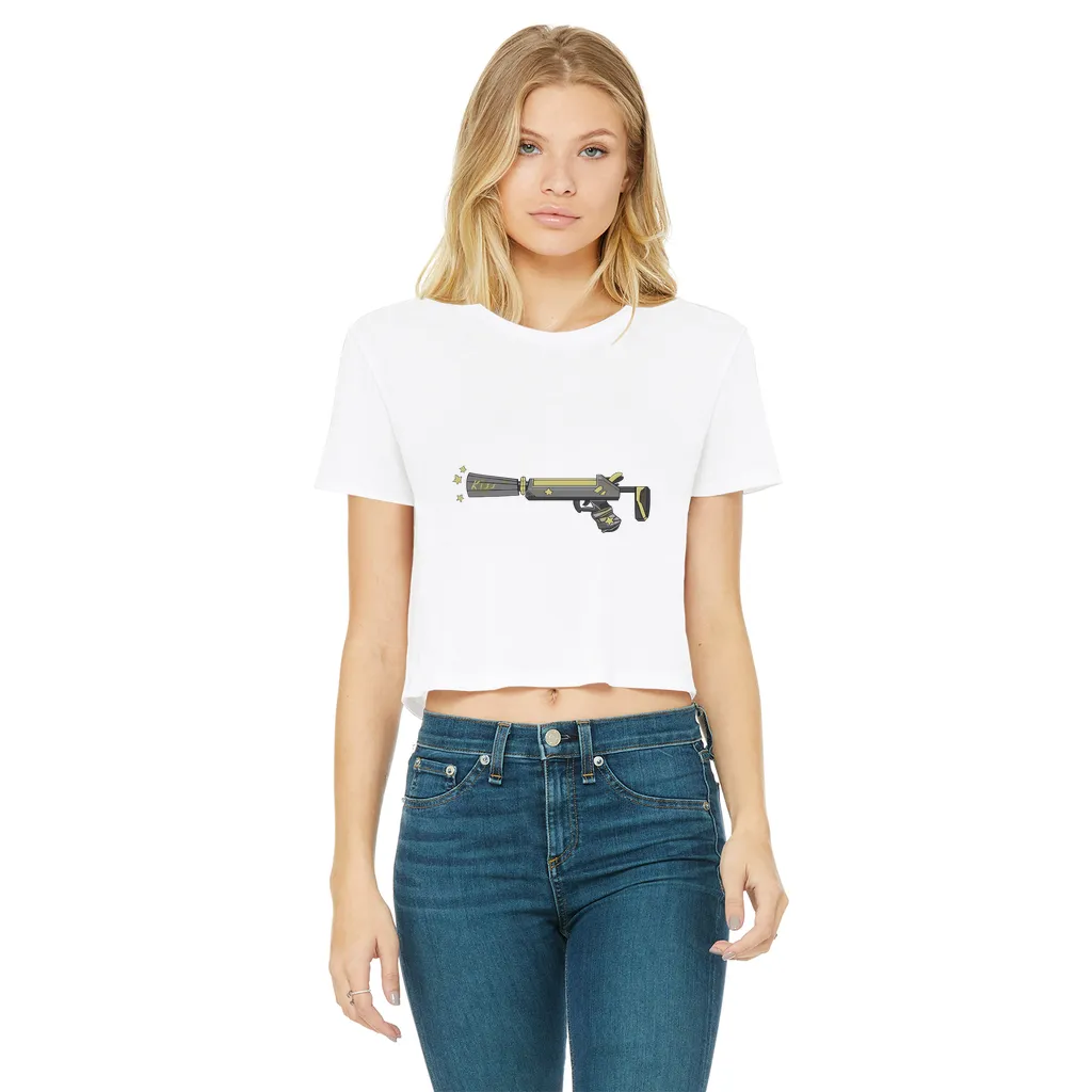 Yellow Weapon Classic Women's Cropped Raw Edge T-Shirt