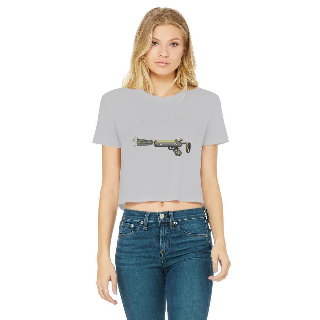 Yellow Weapon Classic Women's Cropped Raw Edge T-Shirt