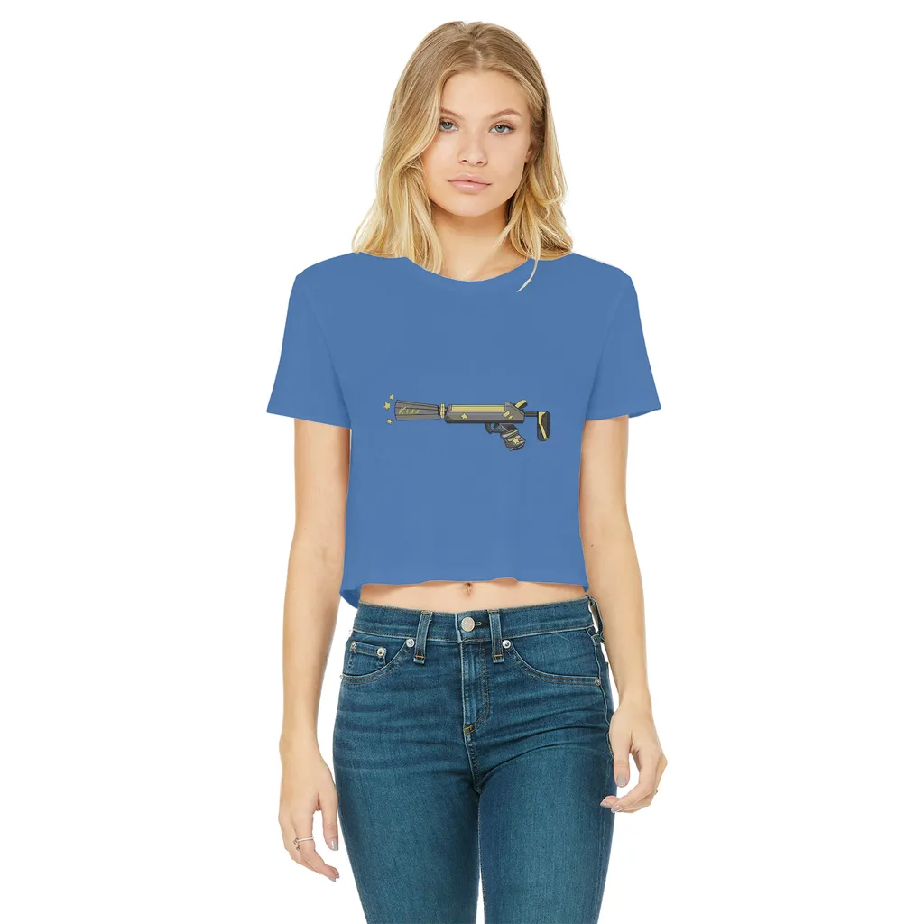 Yellow Weapon Classic Women's Cropped Raw Edge T-Shirt